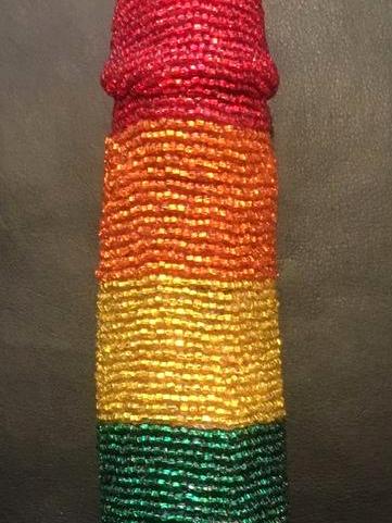 Rainbow Beaded Phallus