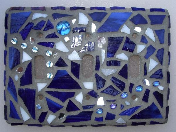 Blue Mosaic Light Switch Cover - Sold