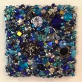 Blue Beaded Square Unframed - Sold