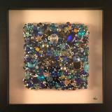 Blue Beaded Square Framed - Sold