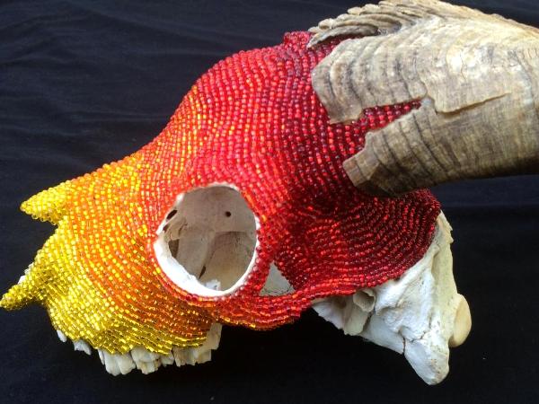 Beaded Goat Skull Left