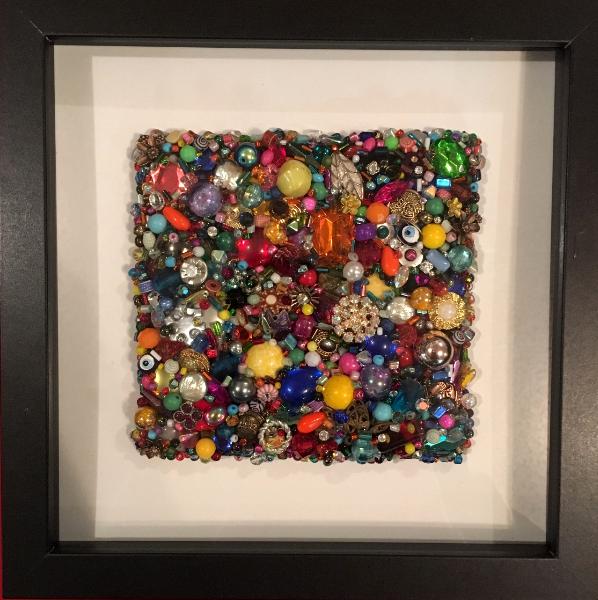 Untitled Beaded Square III - Framed - Sold