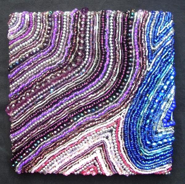 Beaded Square Purple Blue