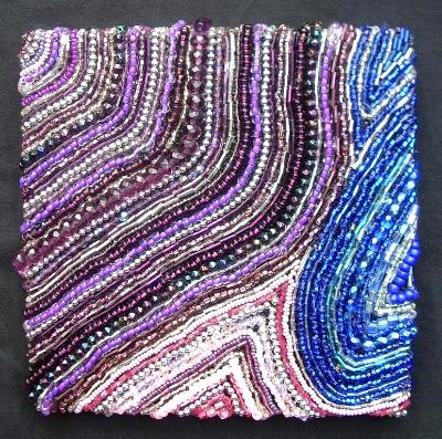 Beaded Square Purple Blue Beaded Square Purple Blue