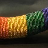 Rainbow Beaded Phallus - Side