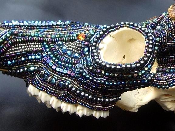 AB Beaded Deer Skull Left