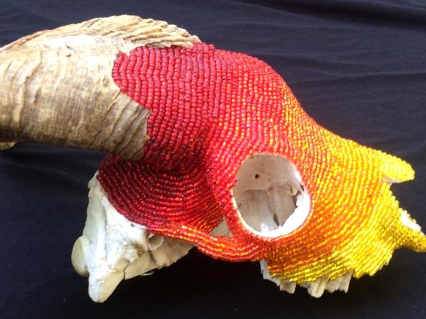 Beaded Goat Skull Right