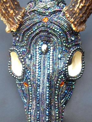 AB Beaded Deer Skull Front