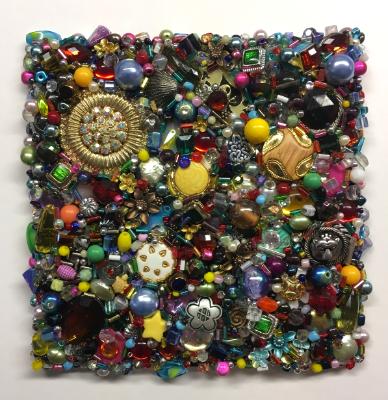 Untitled Beaded Square IV - Unframed