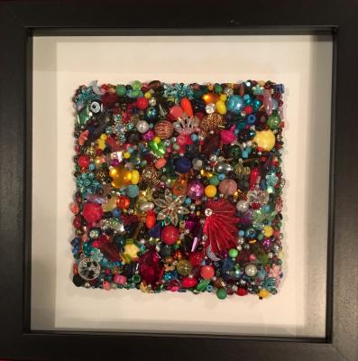 Untitled Beaded Square I - Framed - Sold