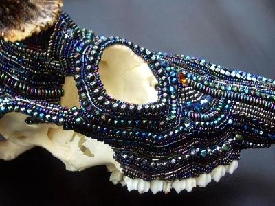 AB Beaded Deer Skull Right