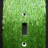Green Bugle Beaded Light Switch Cover - Sold