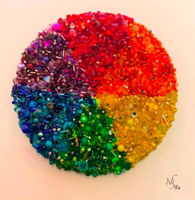 Beaded Rainbow Circle - Sold