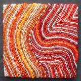 Beaded Square Red Orange