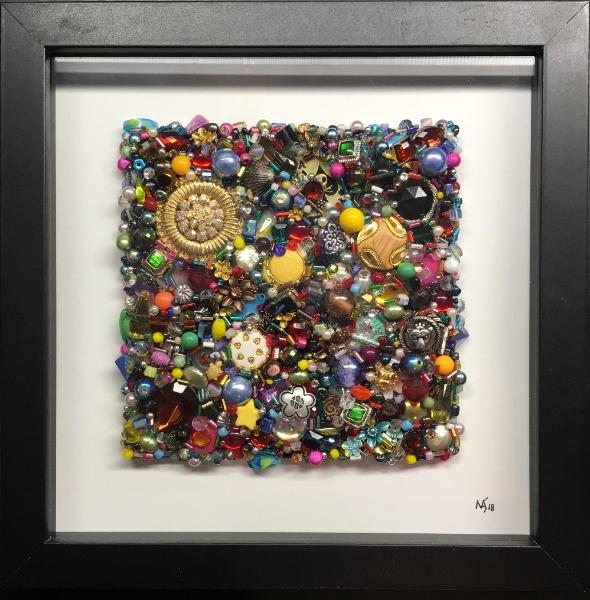 Untitled Beaded Square IV - Framed 