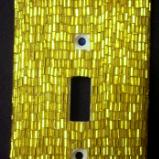 Yellow Bugle Beaded Light Switch Cover - Sold