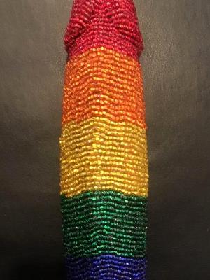 Rainbow Beaded Phallus - Bottom