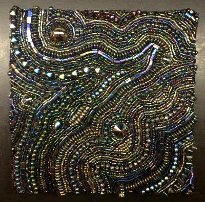 Aurora Borealis Beaded Square - Sold