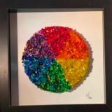 Beaded Rainbow Circle Framed - Sold